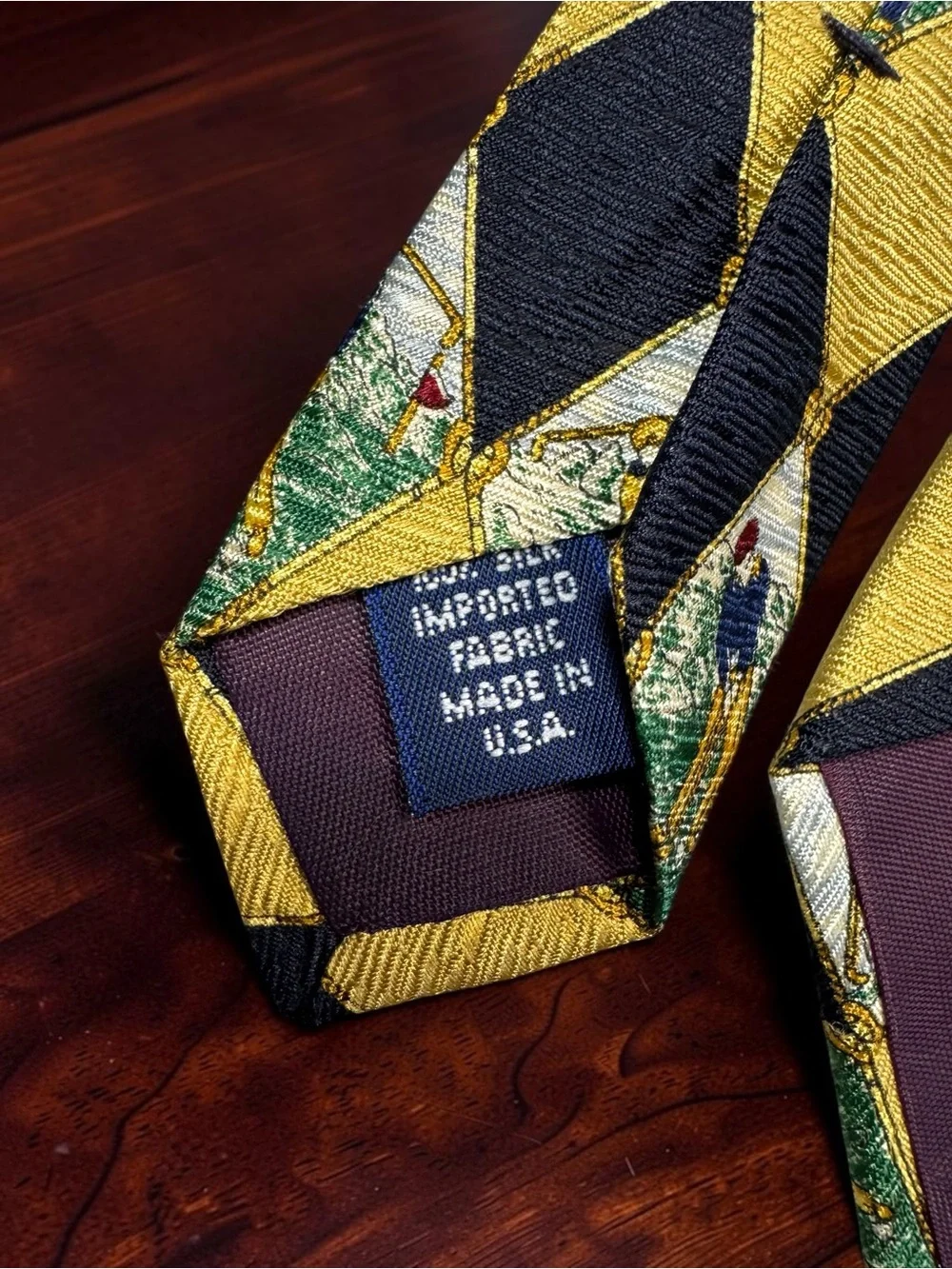 Vintage Nicklaus Golf Theme 100% Silk Tie